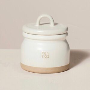 7oz Stoneware Crock Tea Canister Cream/Clay - Hearth & Hand with Magnolia